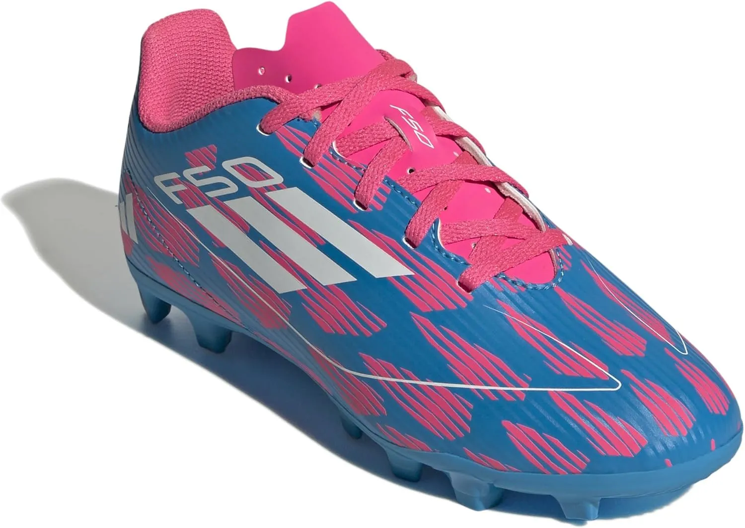 adidas F50 Club Youth Firm Ground Soccer Shoes - Comfortable Fit with Textured Synthetic Upper and Versatile Outsole
