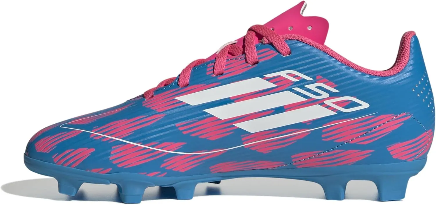 adidas F50 Club Youth Firm Ground Soccer Shoes - Comfortable Fit with Textured Synthetic Upper and Versatile Outsole