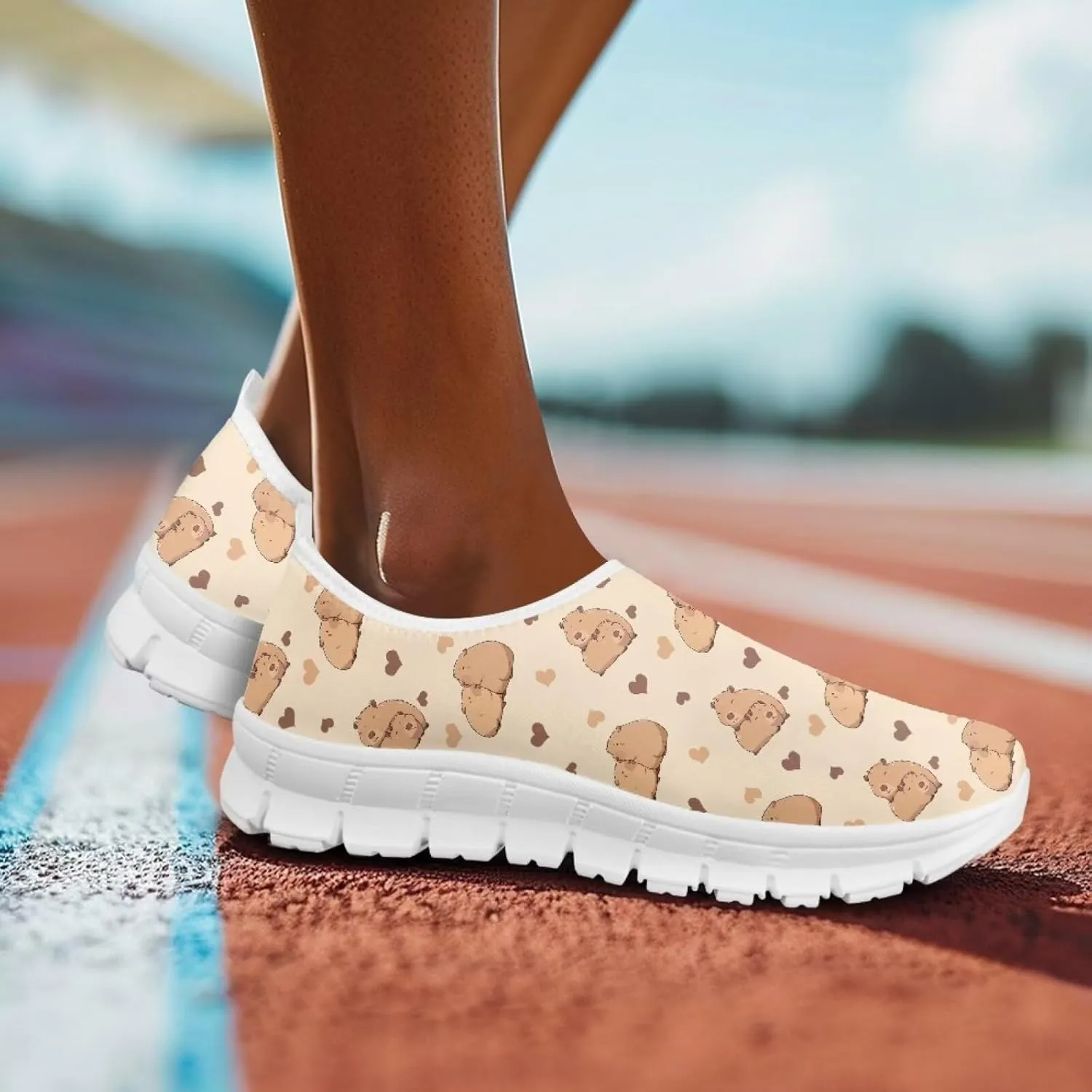 Animal Print Running Shoes for Women Outdoor Slip-On Sneakers Casual Loafers Mesh Gym Sports Shoes Daily Shoe