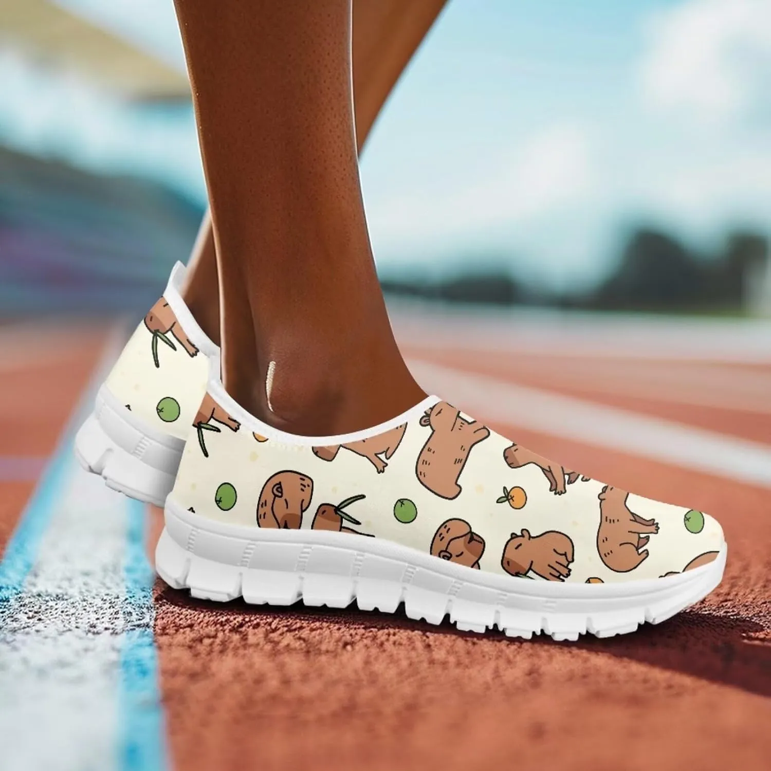 Animal Print Running Shoes for Women Outdoor Slip-On Sneakers Casual Loafers Mesh Gym Sports Shoes Daily Shoe