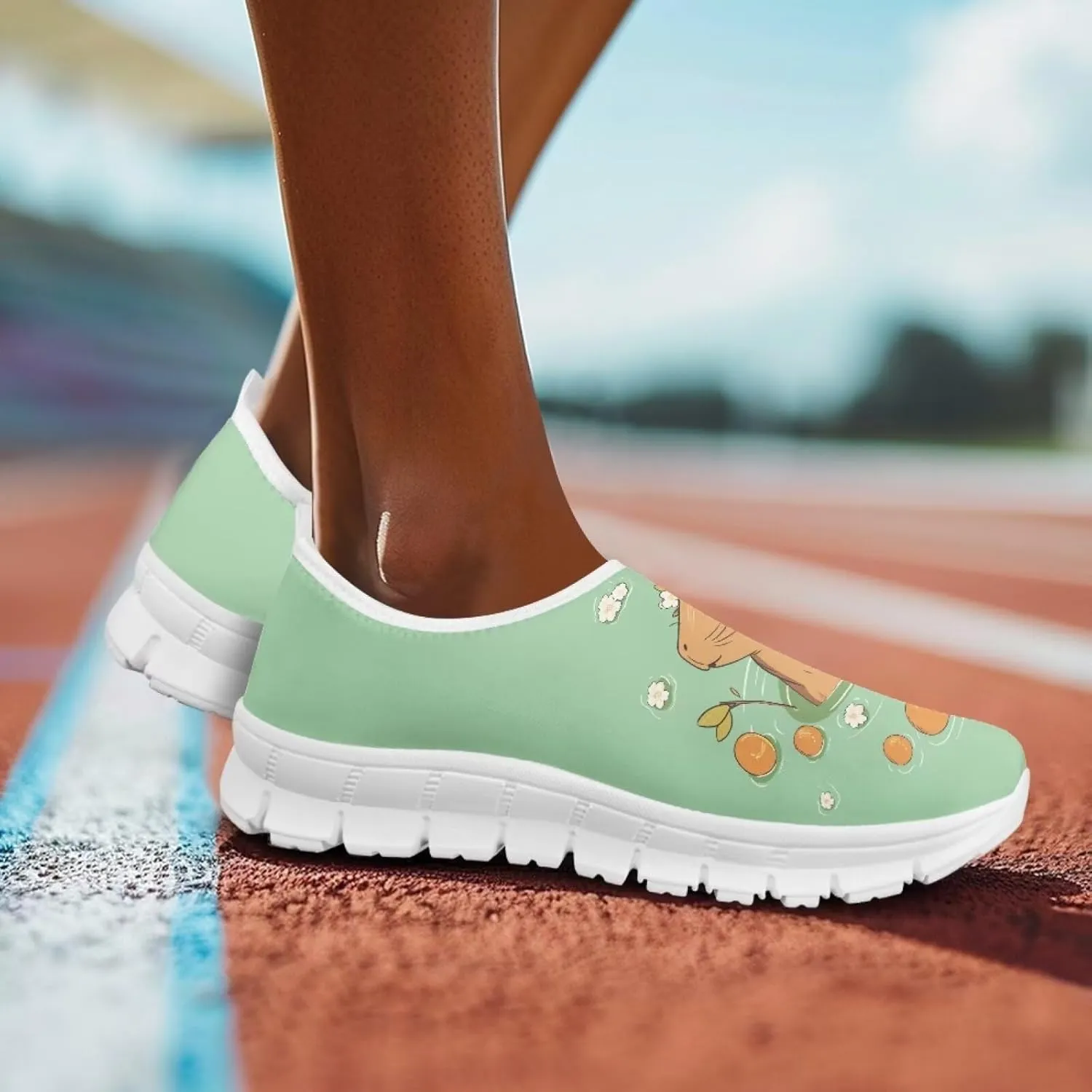 Animal Print Running Shoes for Women Outdoor Slip-On Sneakers Casual Loafers Mesh Gym Sports Shoes Daily Shoe