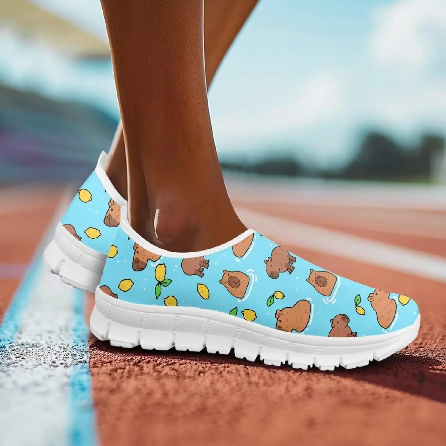 Animal Print Running Shoes for Women Outdoor Slip-On Sneakers Casual Loafers Mesh Gym Sports Shoes Daily Shoe
