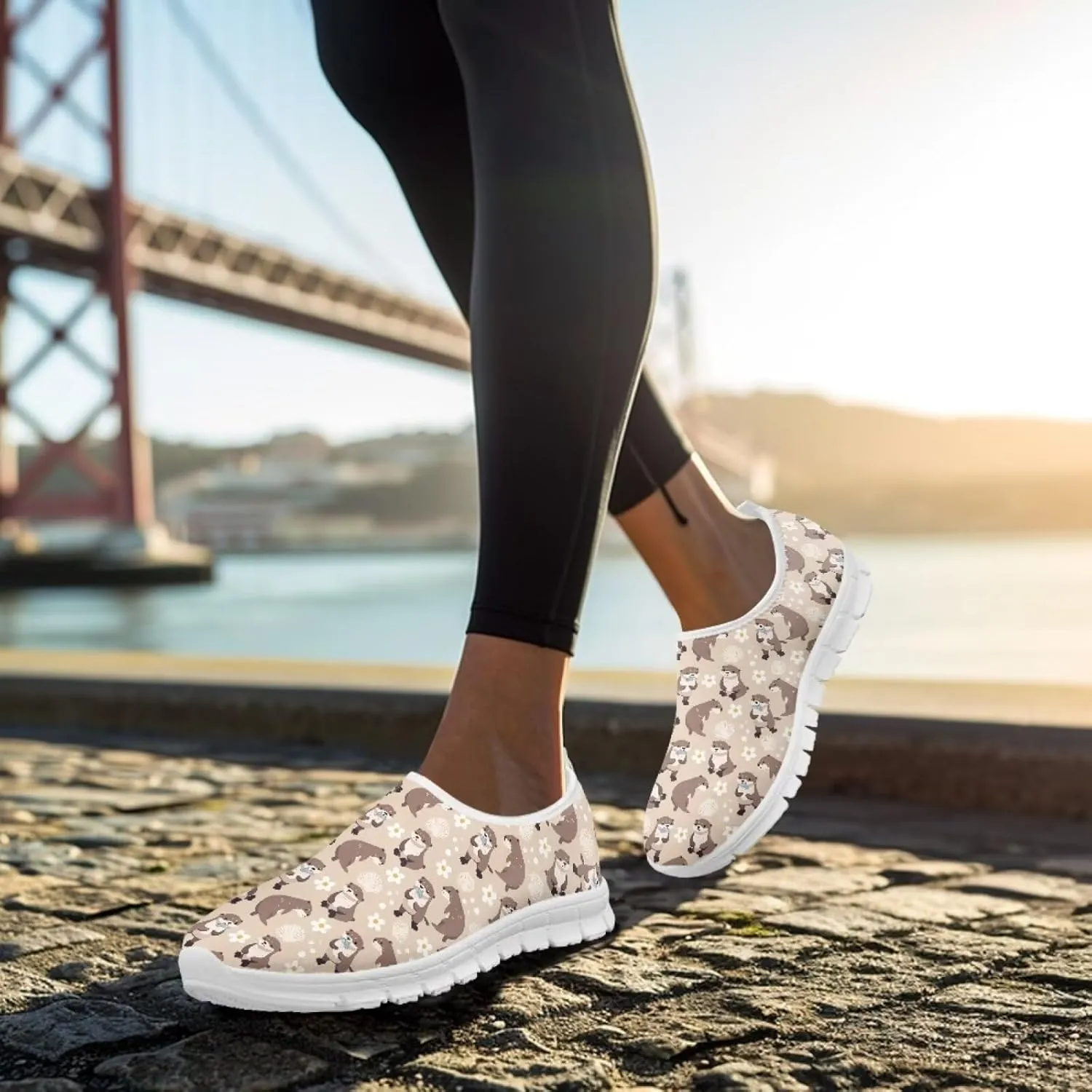 Animal Print Running Shoes for Women Outdoor Slip-On Sneakers Casual Loafers Mesh Gym Sports Shoes Daily Shoe
