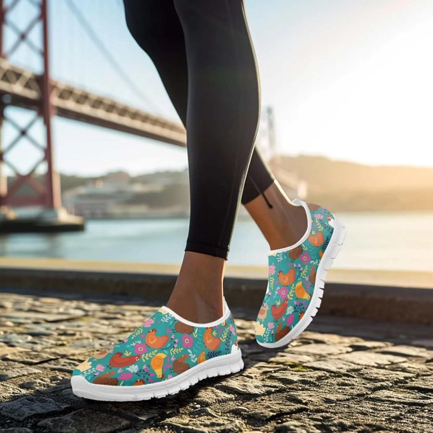 Animal Print Running Shoes for Women Outdoor Slip-On Sneakers Casual Loafers Mesh Gym Sports Shoes Daily Shoe