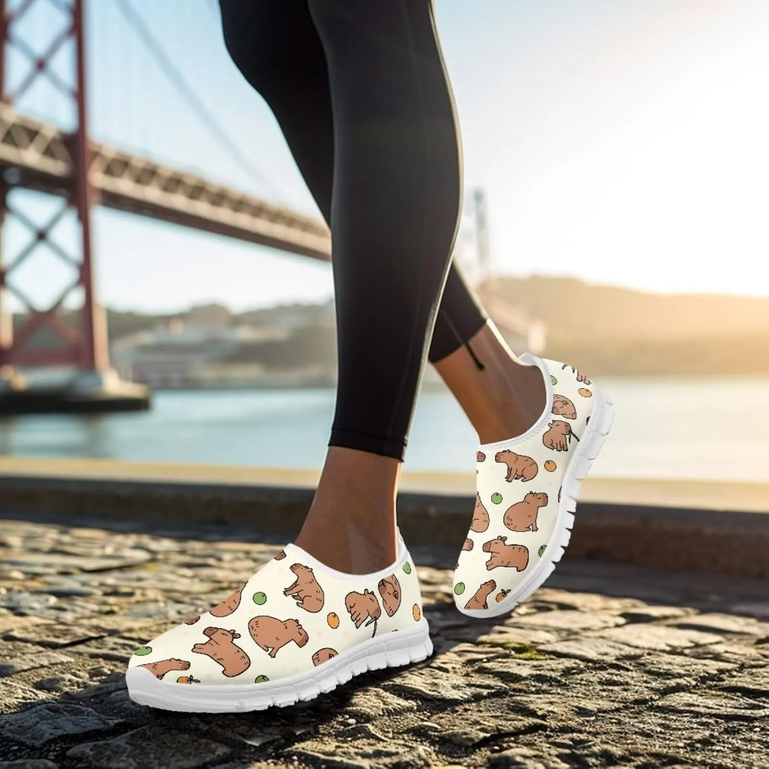 Animal Print Running Shoes for Women Outdoor Slip-On Sneakers Casual Loafers Mesh Gym Sports Shoes Daily Shoe