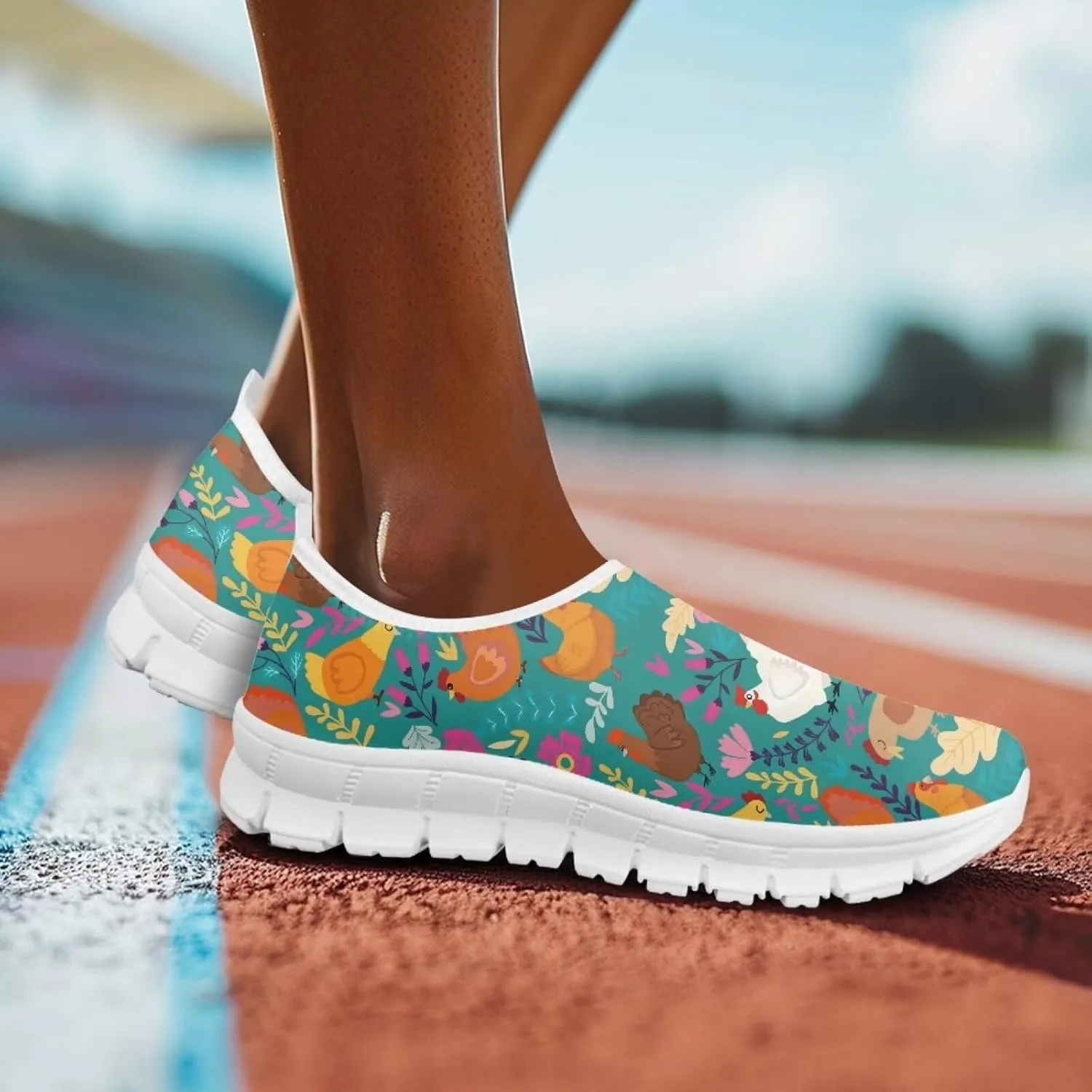 Animal Print Running Shoes for Women Outdoor Slip-On Sneakers Casual Loafers Mesh Gym Sports Shoes Daily Shoe