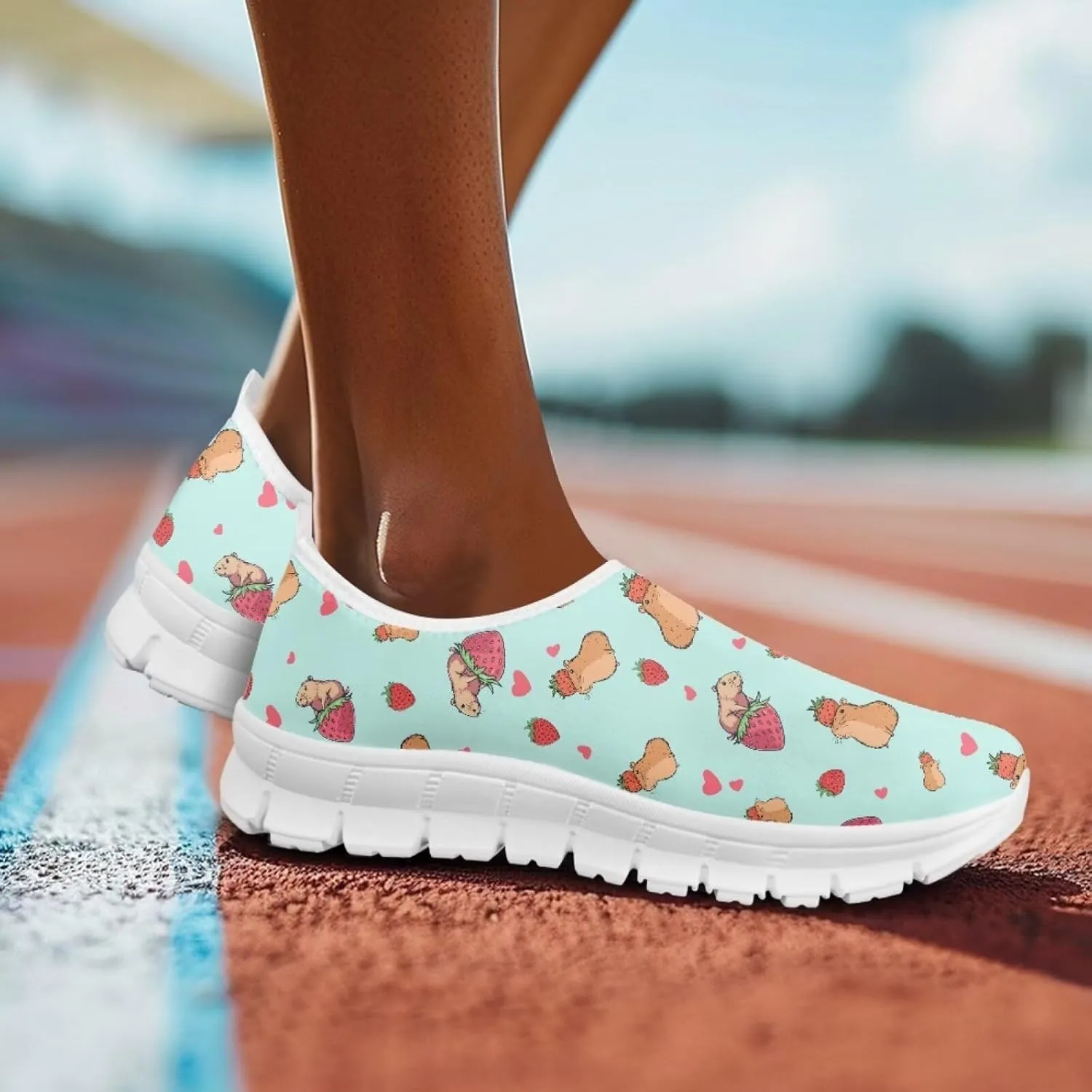 Animal Print Running Shoes for Women Outdoor Slip-On Sneakers Casual Loafers Mesh Gym Sports Shoes Daily Shoe