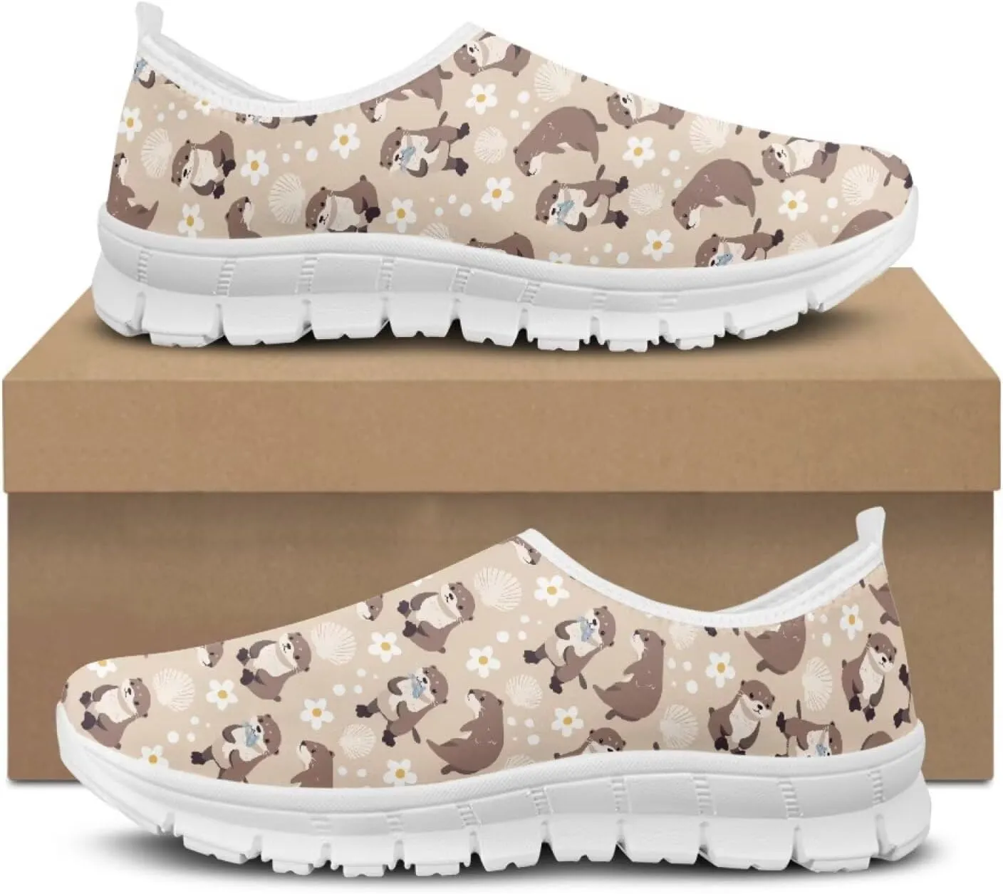 Animal Print Running Shoes for Women Outdoor Slip-On Sneakers Casual Loafers Mesh Gym Sports Shoes Daily Shoe