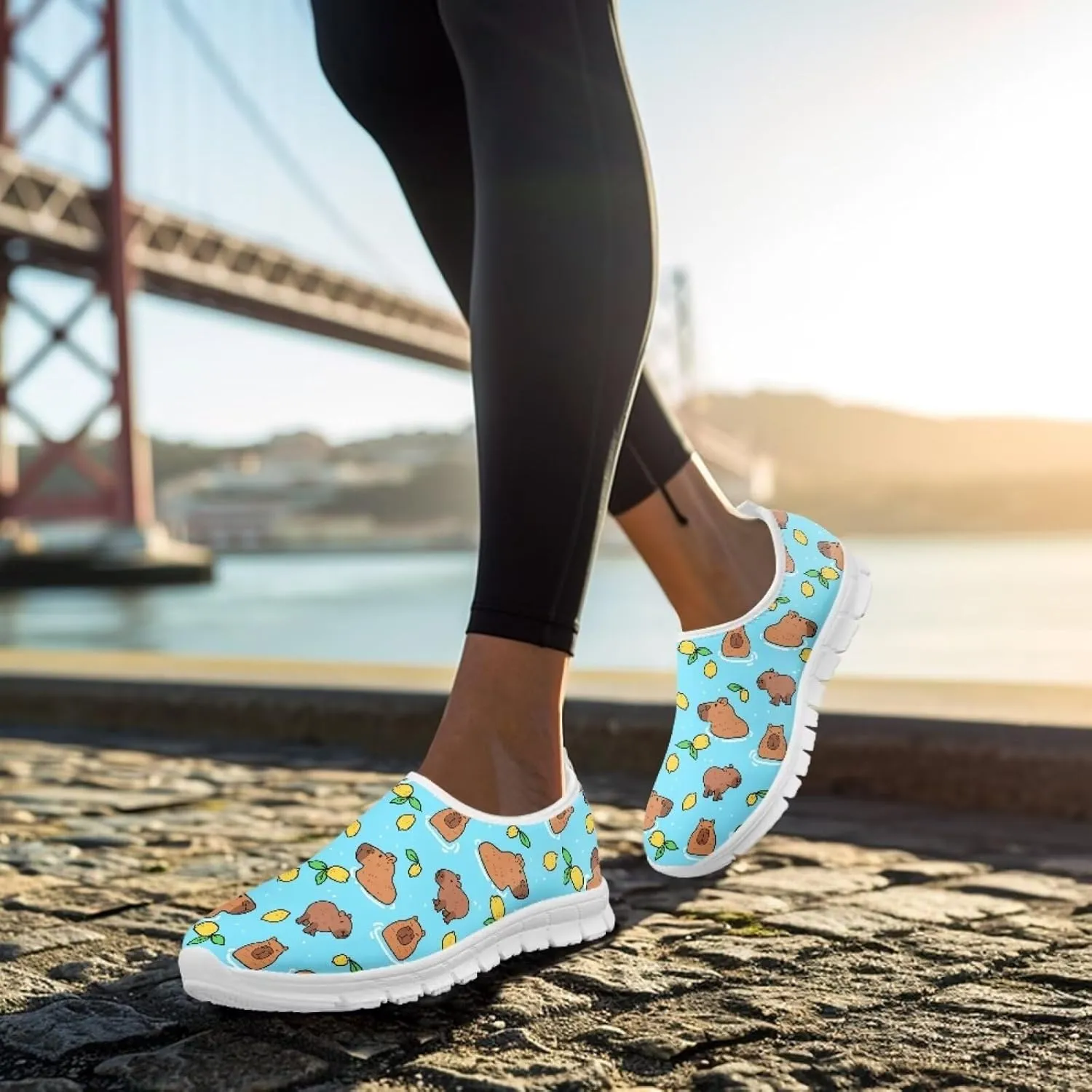 Animal Print Running Shoes for Women Outdoor Slip-On Sneakers Casual Loafers Mesh Gym Sports Shoes Daily Shoe