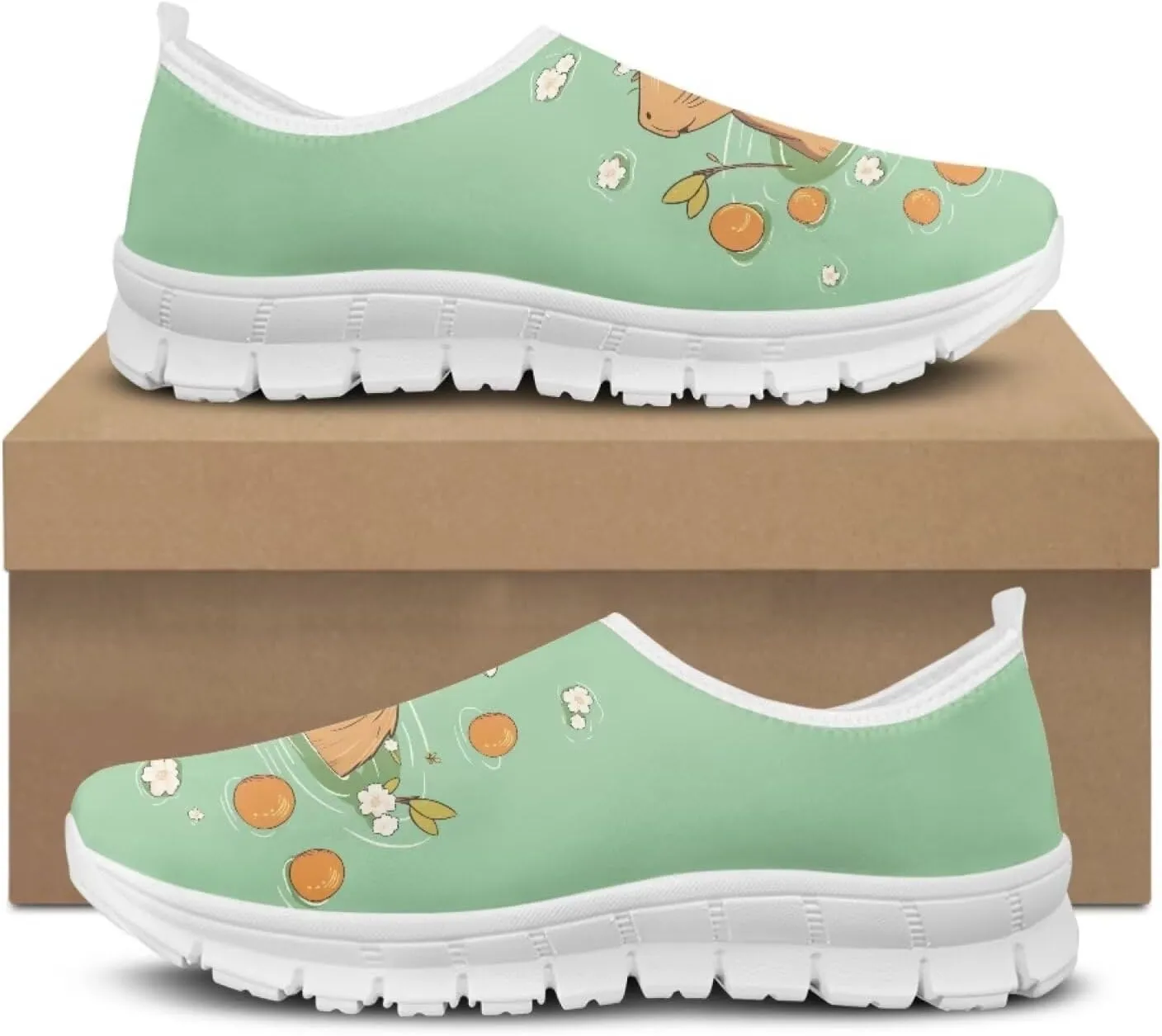 Animal Print Running Shoes for Women Outdoor Slip-On Sneakers Casual Loafers Mesh Gym Sports Shoes Daily Shoe