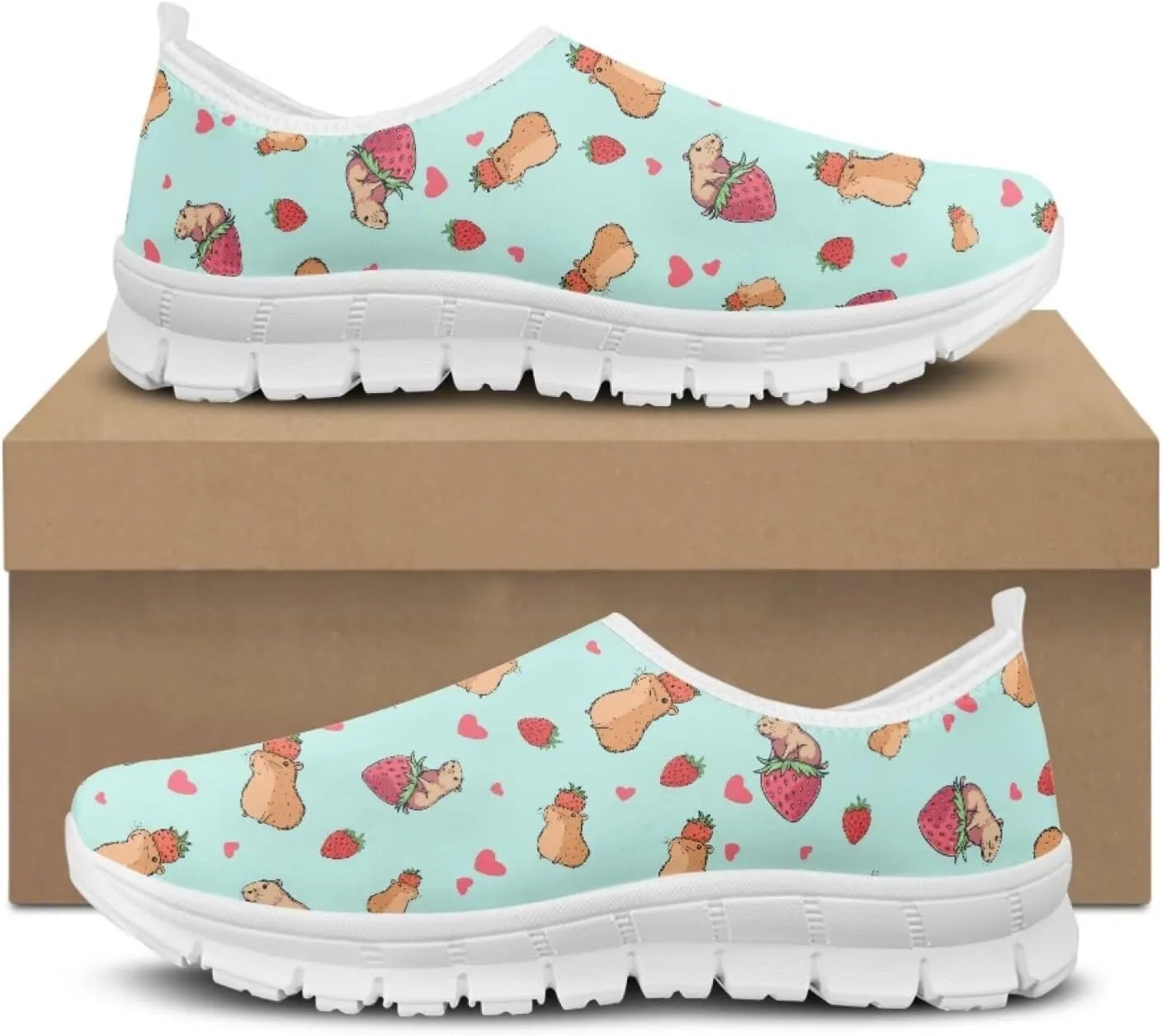 Animal Print Running Shoes for Women Outdoor Slip-On Sneakers Casual Loafers Mesh Gym Sports Shoes Daily Shoe