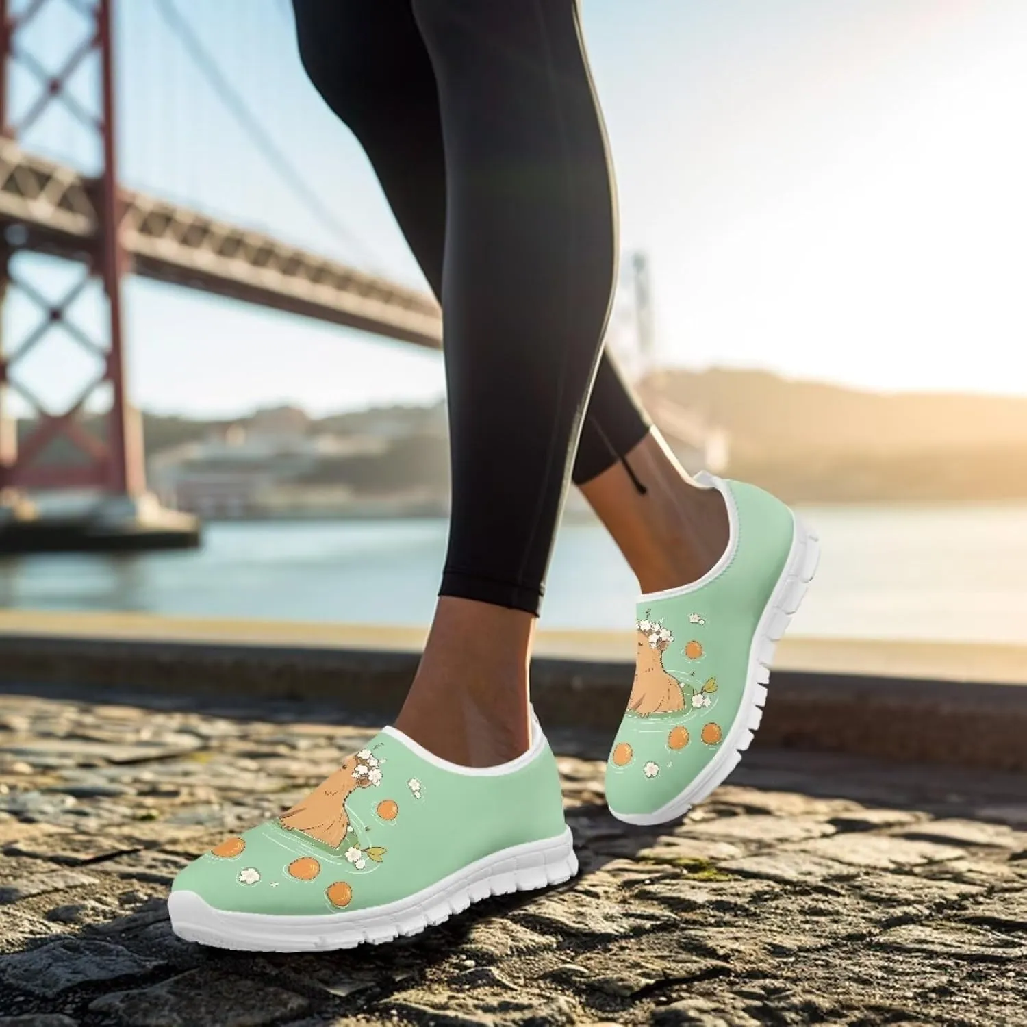 Animal Print Running Shoes for Women Outdoor Slip-On Sneakers Casual Loafers Mesh Gym Sports Shoes Daily Shoe