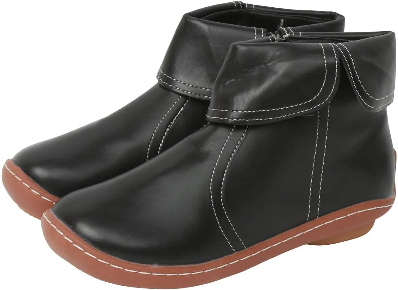Ankle Boots for Women Fall Boots Women Round Toe Comfortable Side Zipper Flat Casual Walking Shoes Women Short Boots
