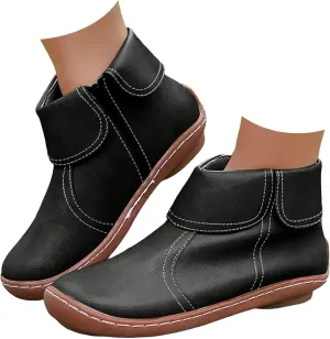 Ankle Boots for Women Fall Boots Women Round Toe Comfortable Side Zipper Flat Casual Walking Shoes Women Short Boots
