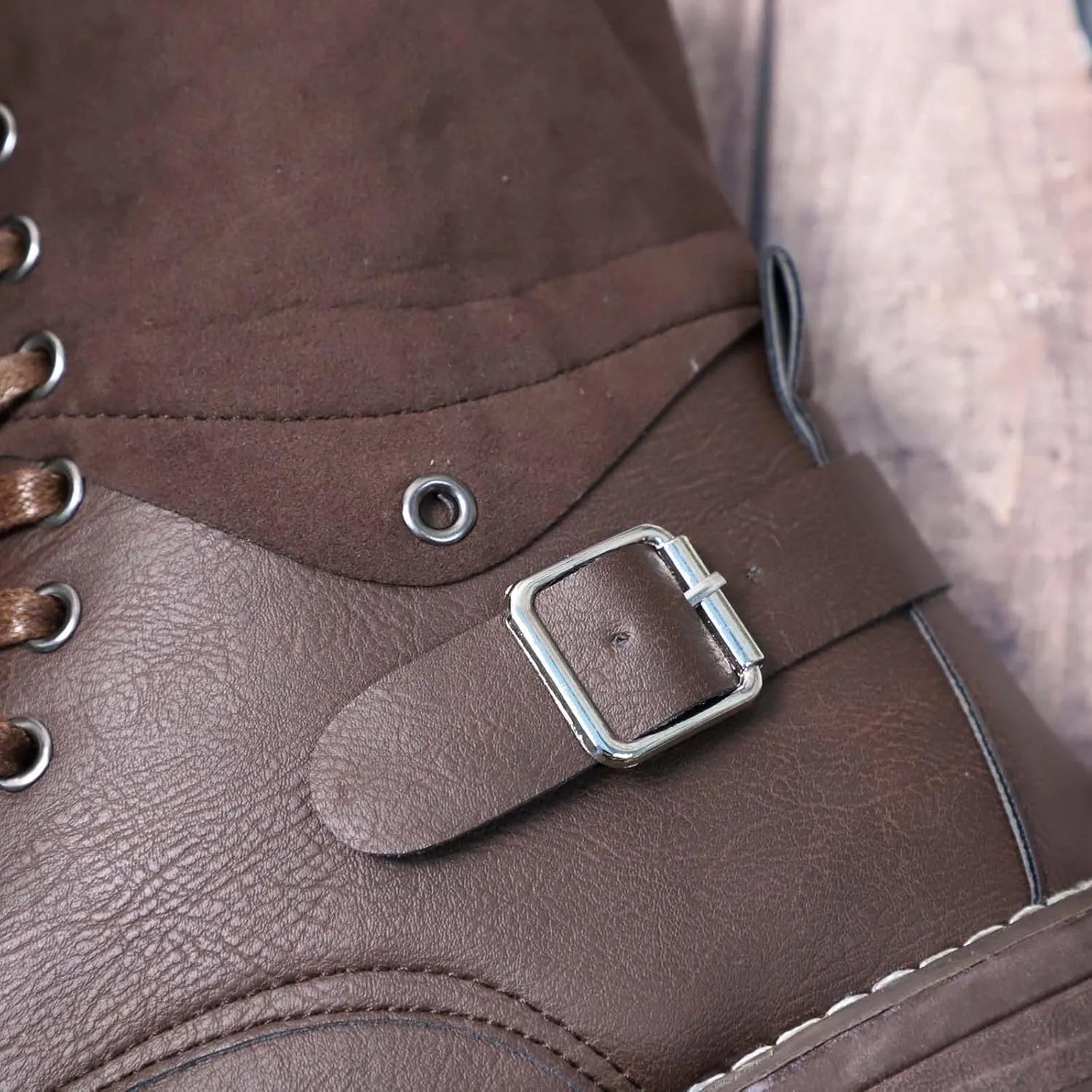 Ankle Boots for Women Leather Combat Boots for Women Fashionable Leather Lace up Pointed Toe Rubber Sole Outdoor Boot