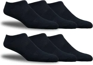 Athletic Ankle Socks Low Cut Cotton Blend - 6 Pairs