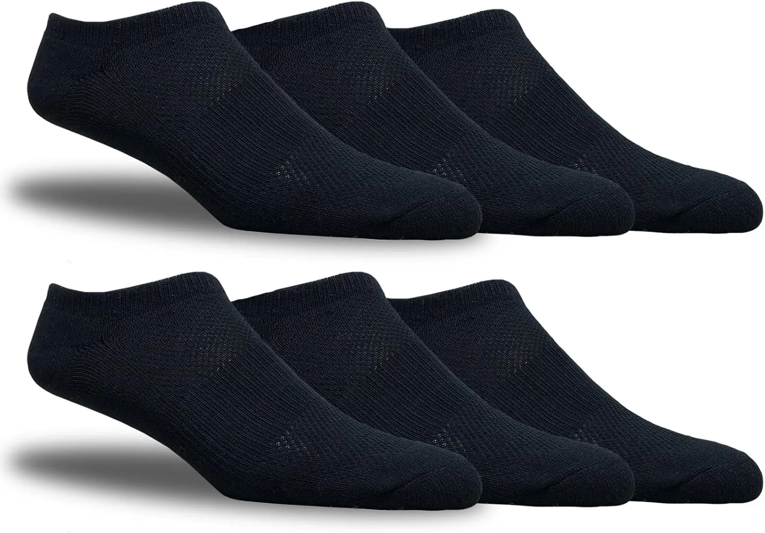 Athletic Ankle Socks Low Cut Cotton Blend - 6 Pairs