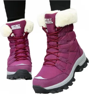 Bcshiye Women's Snow Boots Keep Warm Anti-Slip Soft Sole Warm Fur Lined Winter Ankle Booties Outdoor Hiking Boots