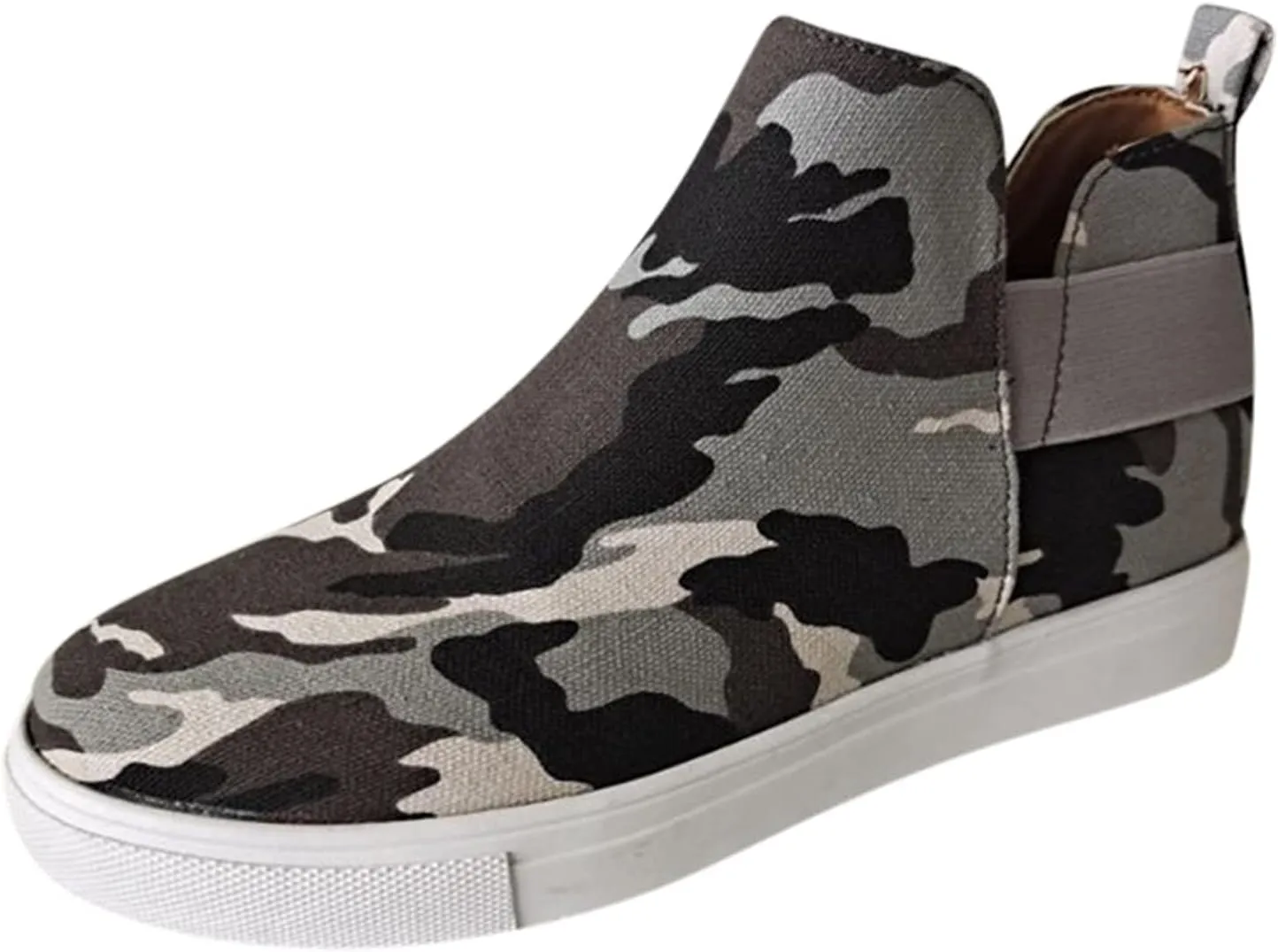 Bcshiye Women's Wedge Sneakers Hidden Heel Platform Walking Booties Hidden Wedge Sneakers Round Toe Ankle Boots