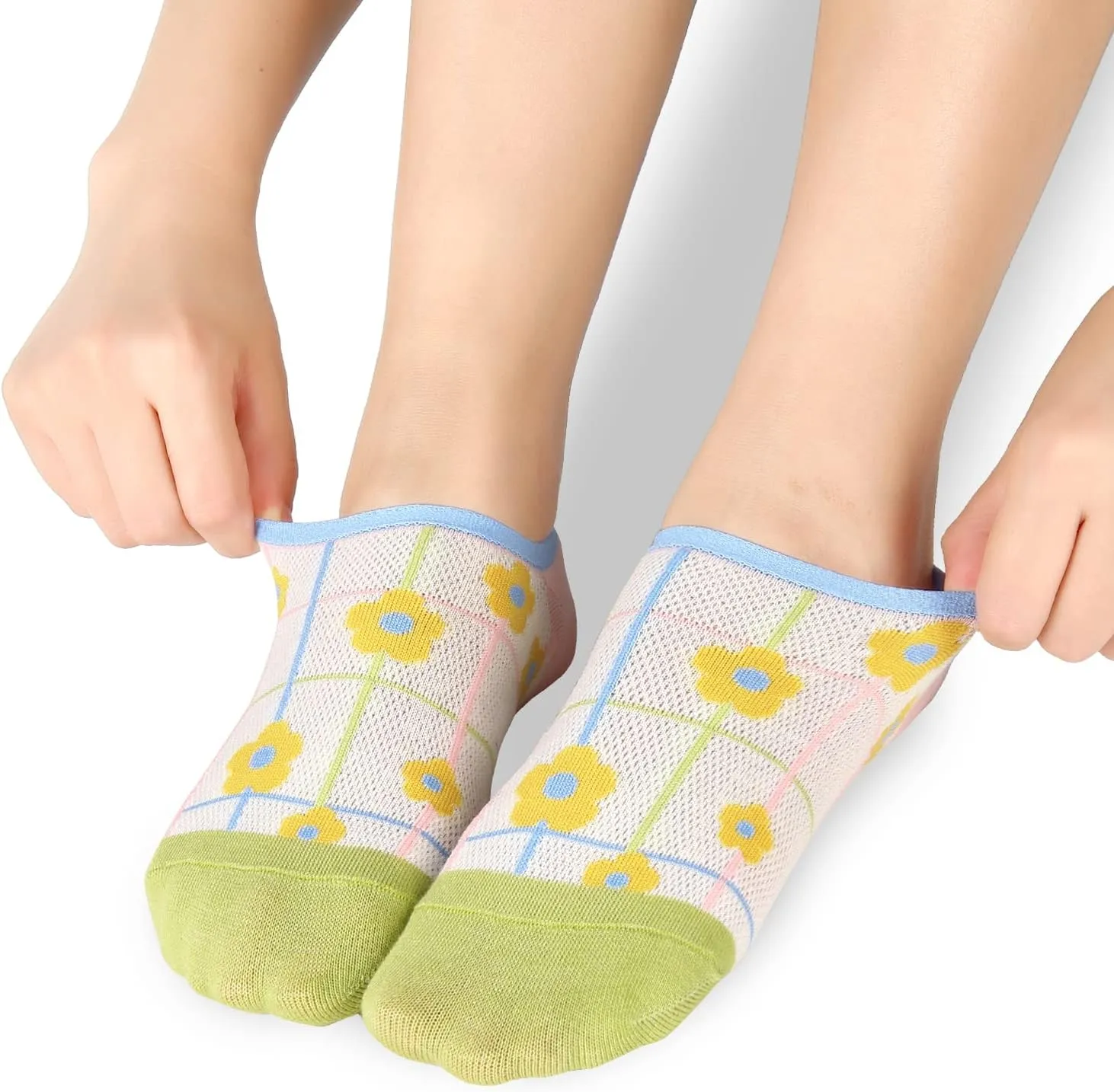 Benefeet Sox Womens Girls Cute No Show Liner Socks Non Slip Funny Patterned Low Cut Socks Novelty Cotton Loafer Footies Sock