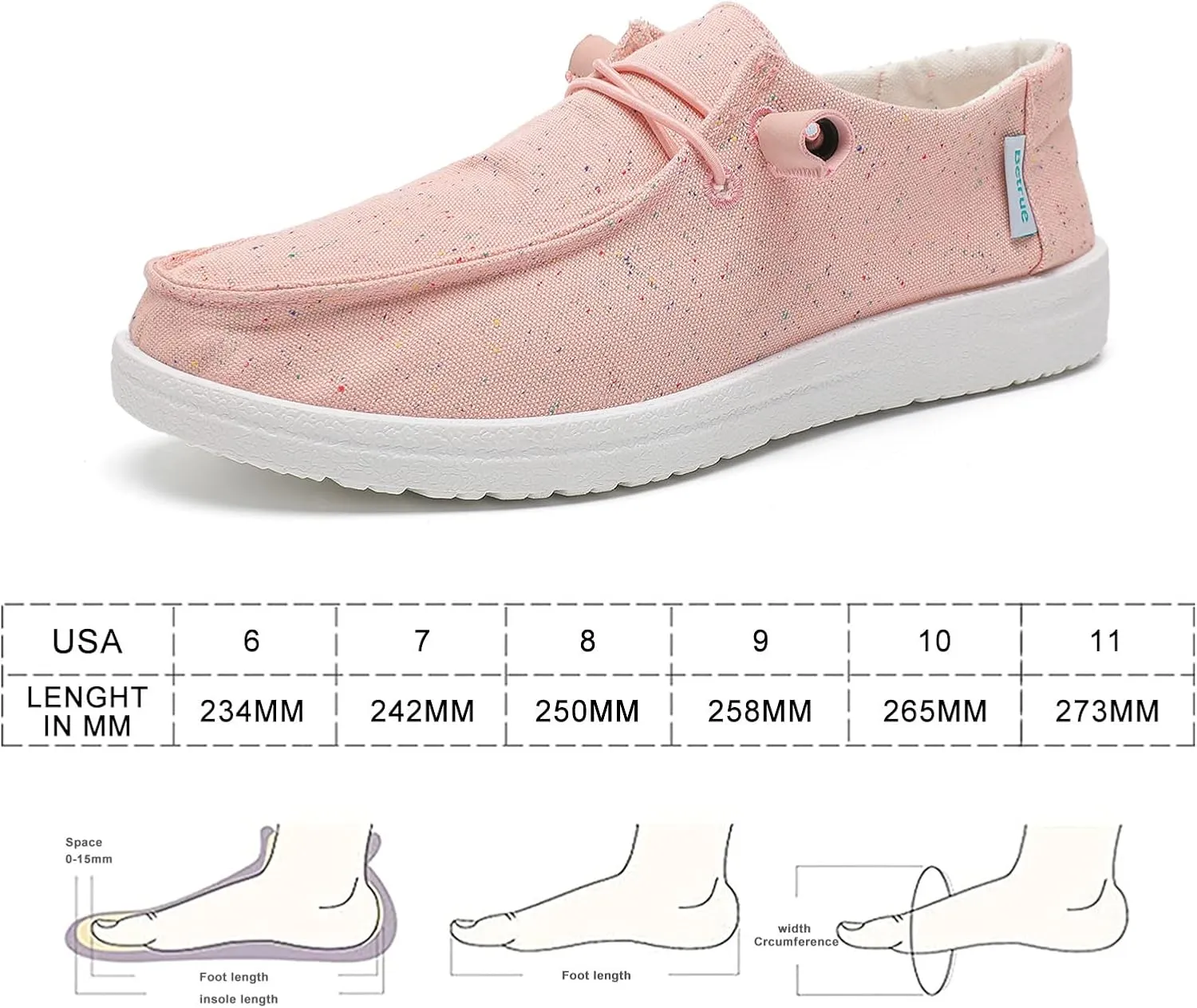 Betrue Women's Lightweight Boat Shoes, Breathable Canvas Loafers for Casual Users, Slip-On Deck Shoes for Everyday Consumers