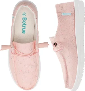 Betrue Women's Lightweight Boat Shoes, Breathable Canvas Loafers for Casual Users, Slip-On Deck Shoes for Everyday Consumers