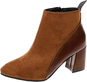 Boots for Women Chelsea Ankle Boots Fashion Low Chunky Block Heel Pointed Toe Fall Heeled Booties Shoes
