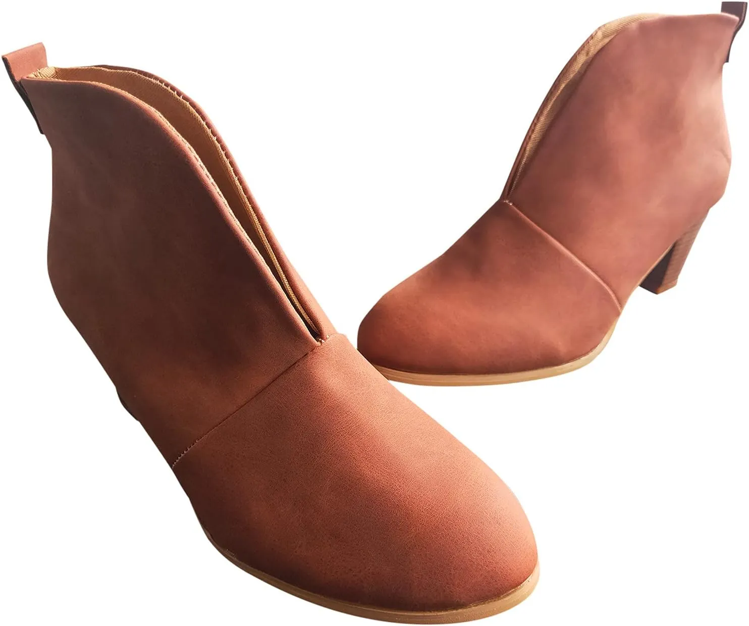 Boots for Women Suede Flat Short Ankle Booties Retro Fringe Boots Winter Round Toe Roman Fringe Short Flat Shoes 52