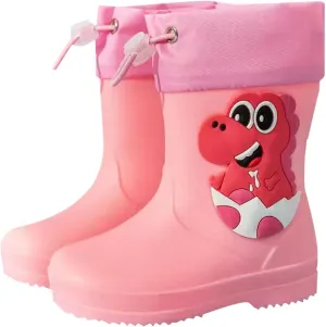 Boys Girls Rain Shoes Children Female Elastic Mouth Children's Rain Boots Textured Soles Non Slip Baby Fashion Booties
