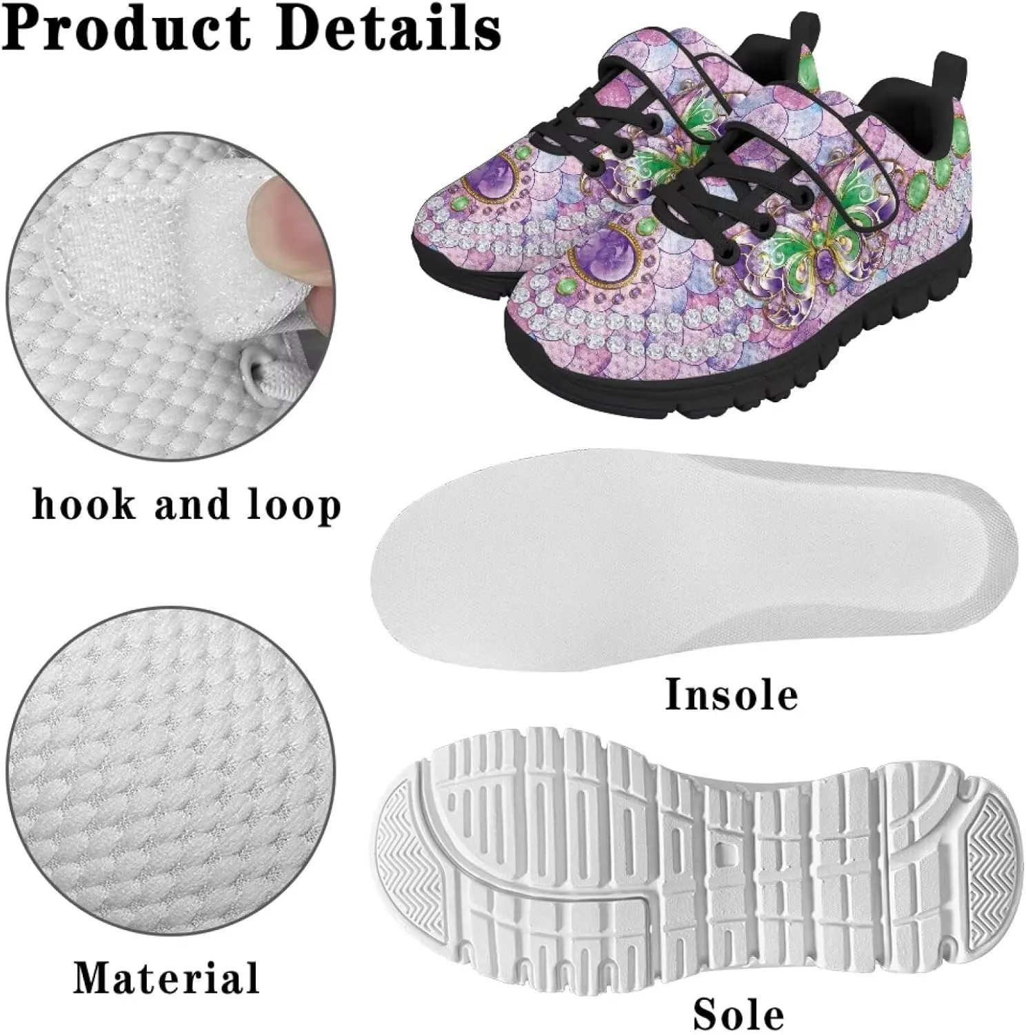Boys Girls Sneakers Kids Mesh Shoes Unisex Lightweight Breathable Athletic Running Tennis Fitness Shoes Single Buckle for Toddler/Little Kid/Big Kid Black Sole