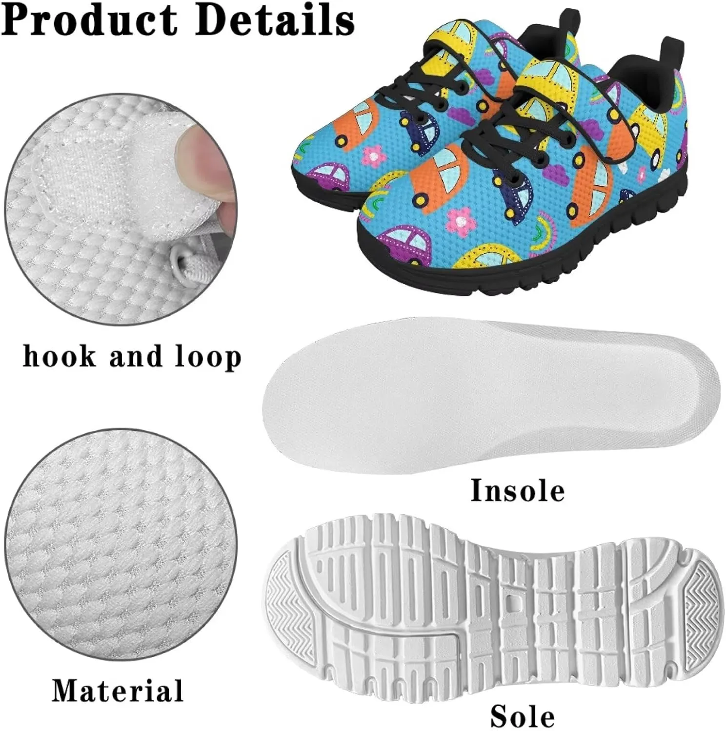 Boys Girls Sneakers Kids Mesh Shoes Unisex Lightweight Breathable Athletic Running Tennis Fitness Shoes Single Buckle for Toddler/Little Kid/Big Kid Black Sole