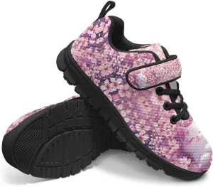 Boys Girls Sneakers Kids Mesh Shoes Unisex Lightweight Breathable Athletic Running Tennis Fitness Shoes Single Buckle for Toddler/Little Kid/Big Kid Black Sole