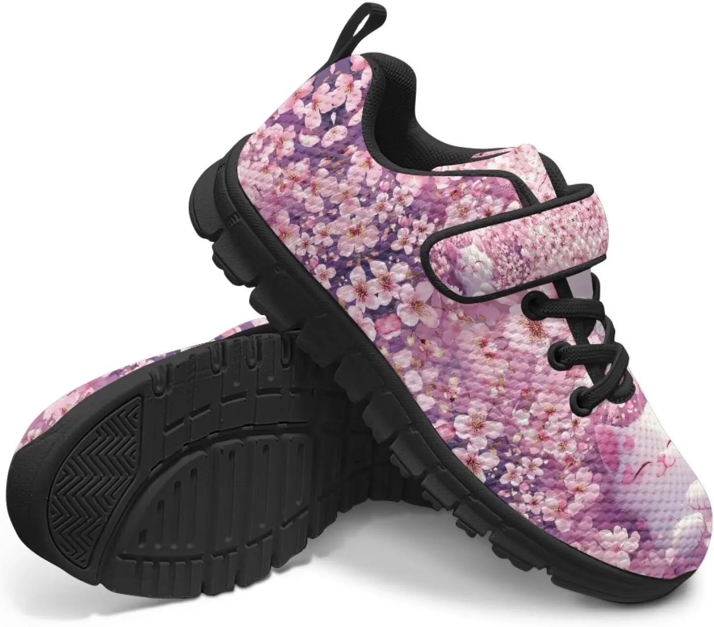 Boys Girls Sneakers Kids Mesh Shoes Unisex Lightweight Breathable Athletic Running Tennis Fitness Shoes Single Buckle for Toddler/Little Kid/Big Kid Black Sole