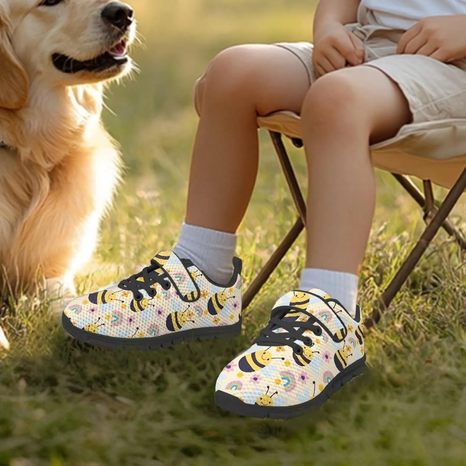 Boys Girls Sneakers Kids Mesh Shoes Unisex Lightweight Breathable Athletic Running Tennis Fitness Shoes Single Buckle for Toddler/Little Kid/Big Kid Black Sole
