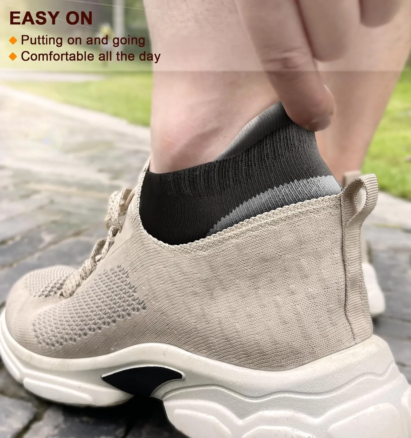 BULLIANT Men Ankle Socks 8Pairs Active Running Socks Cushioned No Show Breathable Wicking-Arch Support