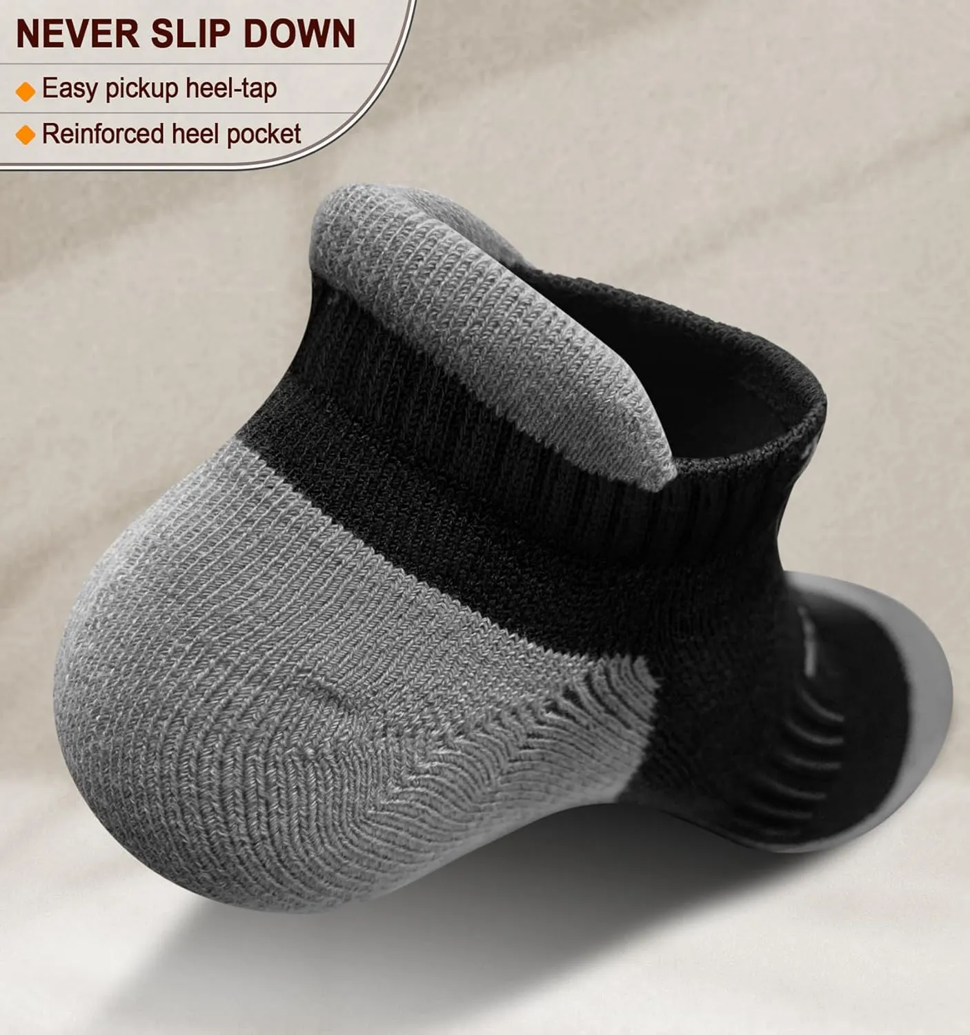 BULLIANT Men Ankle Socks 8Pairs Active Running Socks Cushioned No Show Breathable Wicking-Arch Support