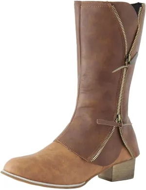 Cathalem Mid Calf Boots for Women, Cowboy Boots for Women Western Boots Cowgirl Boots Pull On Pointy Toe Mid Calf Boots
