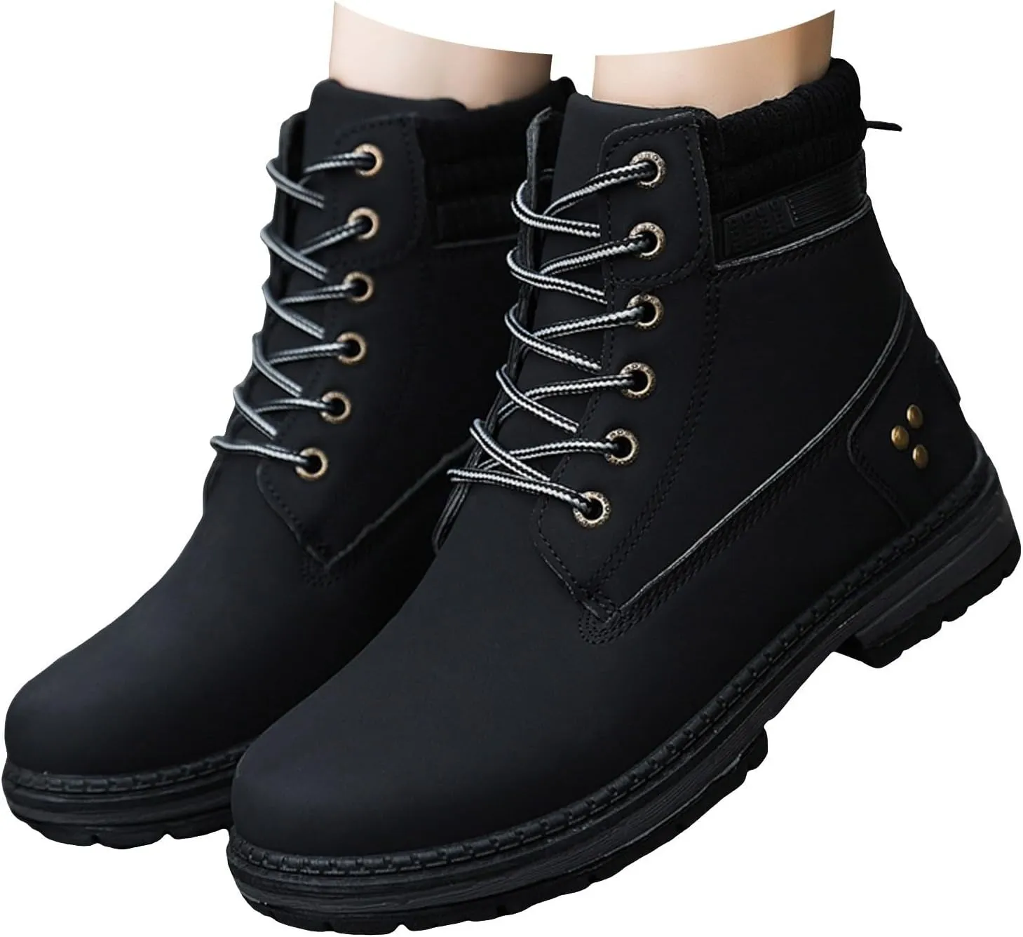 Cathalem Winter Boots for Women Lace Up Anti-Slip Warm Snow Ankle Booties Fashion Sneaker Boots Combat Boots Womens