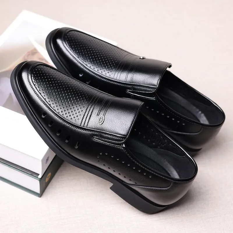 Contemporary Leather Slip-On Driving Shoes for Men - Summer Casual Loafers for Everyday Comfort
