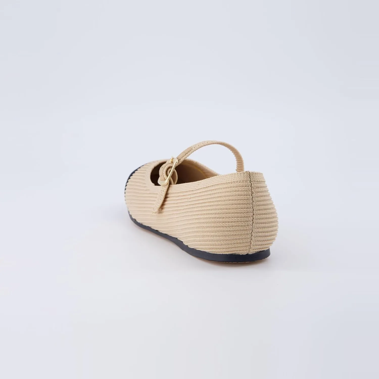 CUSHIONAIRE Women's Petal Mary Jane Knit Flat  Stretchy Textured Fabric, Adjustable Strap, Memory Foam, Available in Wide Widths, Comfortable & Lightweight