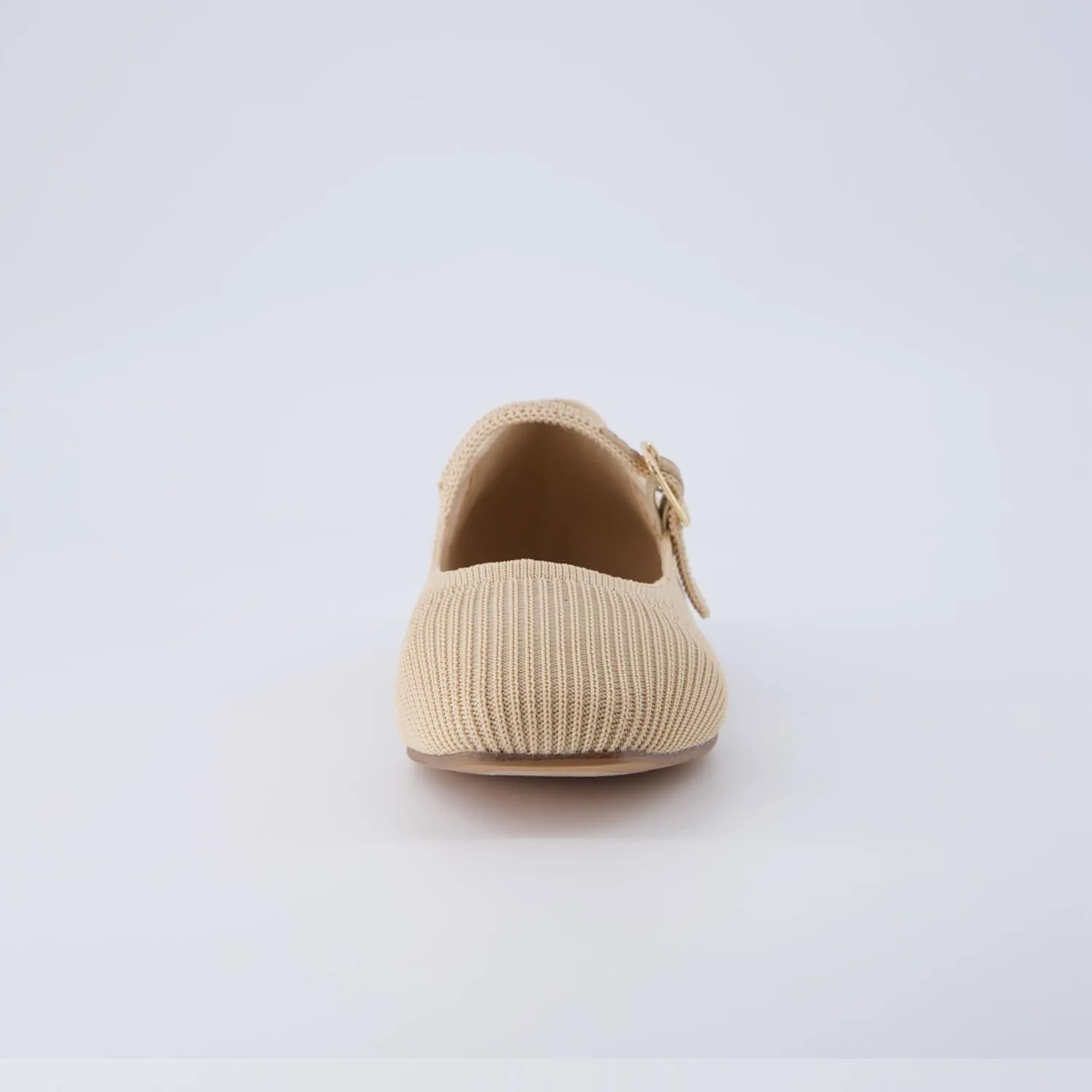CUSHIONAIRE Women's Petal Mary Jane Knit Flat  Stretchy Textured Fabric, Adjustable Strap, Memory Foam, Available in Wide Widths, Comfortable & Lightweight