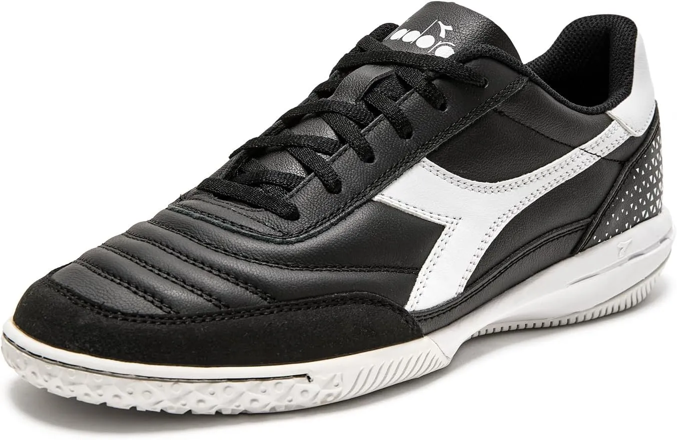 Diadora Calcetto LT Turf Soccer Shoes - Full Grain Leather, Enhanced Cushioning, Anti-Wear Rubber, Synthetic Turf, Optimal Traction and Stability
