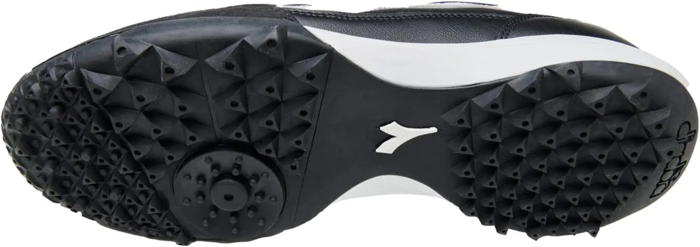 Diadora Calcetto LT Turf Soccer Shoes - Full Grain Leather, Enhanced Cushioning, Anti-Wear Rubber, Synthetic Turf, Optimal Traction and Stability