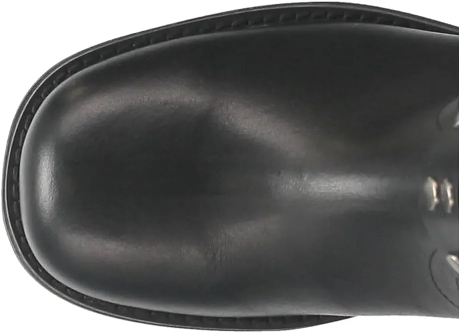 Dingo Womens Anarchy Round Toe Zippered Motorcycle Casual Boots Ankle Mid Heel 2-3" - Black