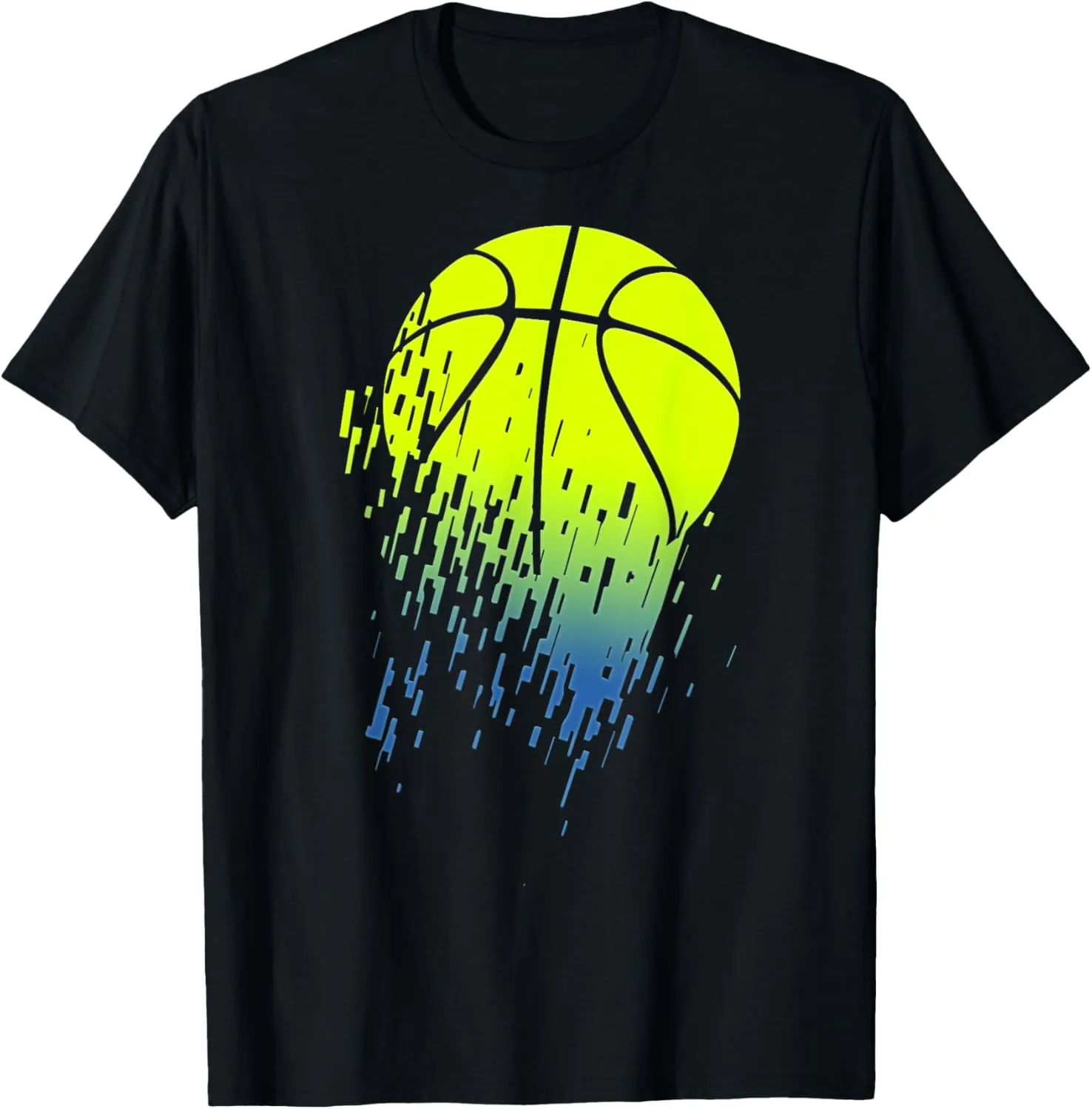 Disintegrating Neon Green Basketball Urban T-Shirt