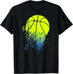 Disintegrating Neon Green Basketball Urban T-Shirt