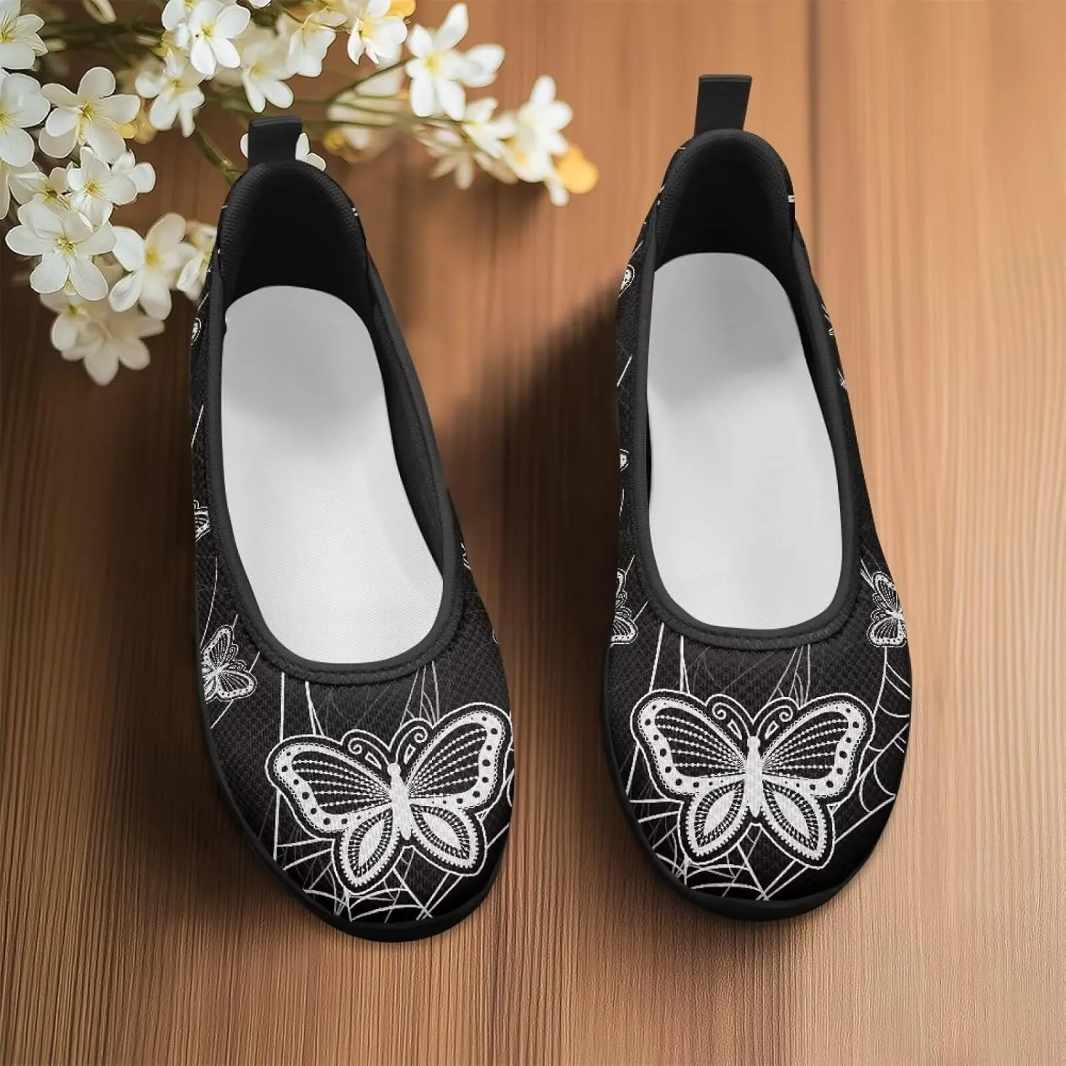 Doojoayie Ladies Tennis Shoes Slip On Flats for Women Casual Everyday Footwear