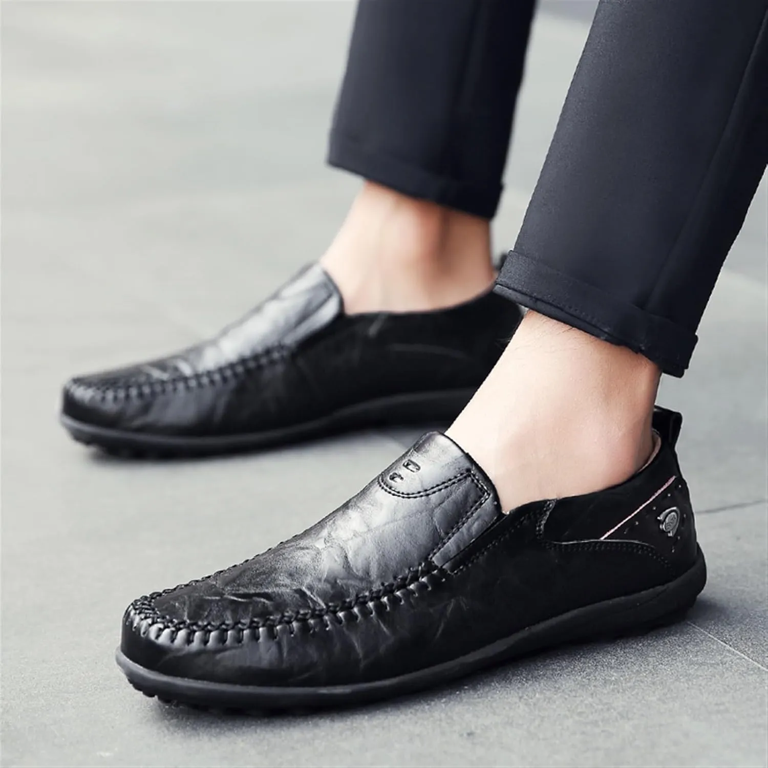 Dress Shoes for Men Men's Casual Summer Genuine Leather Loafers Slip-On Moccasins for Driving and Everyday Wear