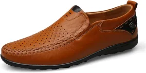 Dress Shoes for Men Men's Casual Summer Genuine Leather Loafers Slip-On Moccasins for Driving and Everyday Wear
