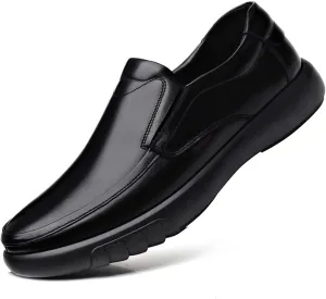 Dress Shoes for Men Men's Genuine Leather Casual Loafers Anti-Slip Rubber Sole Comfortable & Stylish Shoes for Everyday Wear